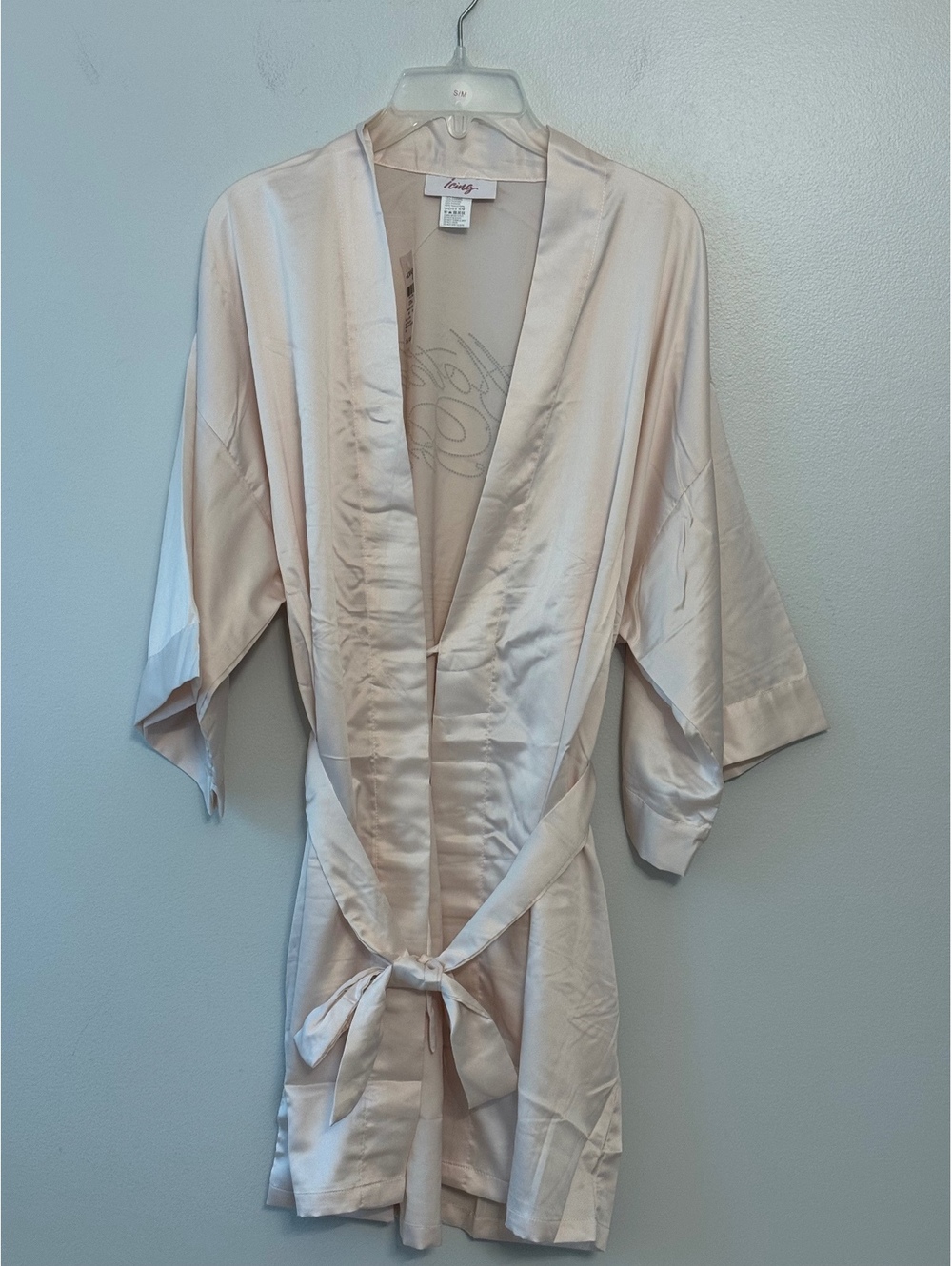 Mother of the Bride Satin Robe with Rhinestone Script